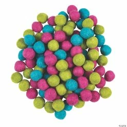Cheap 🌟 Bright Wool Felt Pom-Poms - 120 Pc. ⌛