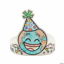 New 💯 Color Your Own Earth Day Crown Craft Kit – Makes 12 ✔️ -Spring Craft Shop color your own earth day crown craft kit makes 1214105263 a01