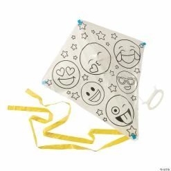 Flash Sale ✔️ Color Your Own Emoji Kites with Tail - 12 Pc. 🧨