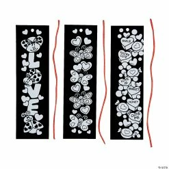 Best deal ⌛ Color Your Own Fuzzy Valentine Bookmarks - 12 Pc. 🌟