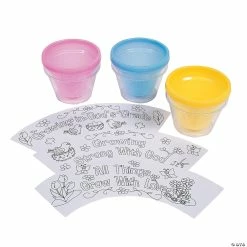 Cheap 🥰 Color Your Own Growing in God’s Grace Flowerpots - 12 Pc. 😀 -Spring Craft Shop color your own growing in god s grace flowerpots 12 pc 48 8616 a01