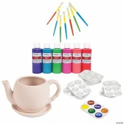 Budget 🔔 DIY Ceramic Teapot Flower Planter Decorating Kit - 42 Pc. 😉