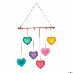 Deals 😀 Rainbow Hanging Heart Mobile Craft Kit - Makes 6 ⭐