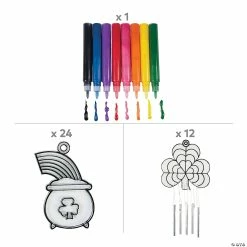 Discount 🛒 St. Patrick’s Day Suncatcher Craft Kit Assortment - Makes 36 ✨ -Spring Craft Shop st patrick s day suncatcher craft kit assortment makes 3614097157 a01