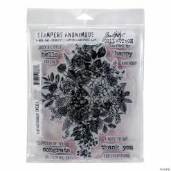 Coupon 👍 Tim Holtz Cling Stamps-Glorious Bouquet 💯