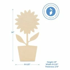Flash Sale ⌛ Woodpeckers Crafts, DIY Unfinished Wood 14" Sunflower in Pot Cutout Pack of 3 🥰 -Spring Craft Shop woodpeckers crafts diy unfinished wood 14 sunflower in pot cutout pack of 314129096 a02NOWA