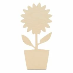 Flash Sale โ Woodpeckers Crafts, DIY Unfinished Wood 14" Sunflower in Pot Cutout Pack of 3 ๐ฅฐ